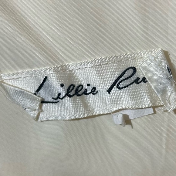 Vintage Lillie Rubin Ivory Lace Dress Sequin Square Neck Fit Flare Bridal - Picture 9 of 9